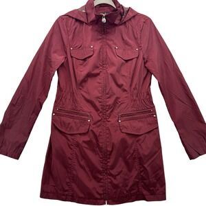 LBD‎ Laundry by Shelli Segal Wine Rain Windbreaker Women Jacket Coat Size Small
